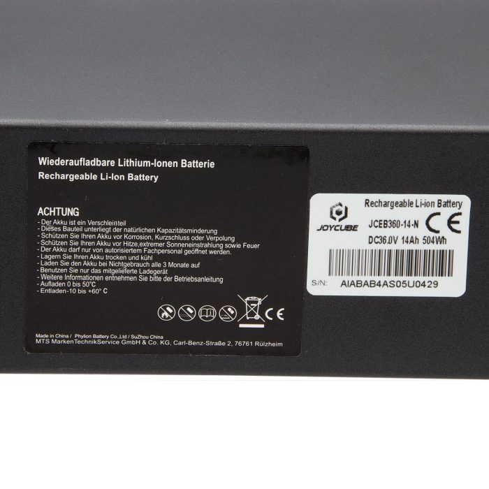 Phylion Joycube BN10 Accu 36V 14Ah (504Wh) voor Fischer E-Bike - Afbeelding 5