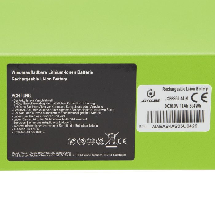 Phylion Accu 36V 14Ah Joycube BN10 Smart-BMS voor Fischer E-bikes - Afbeelding 6