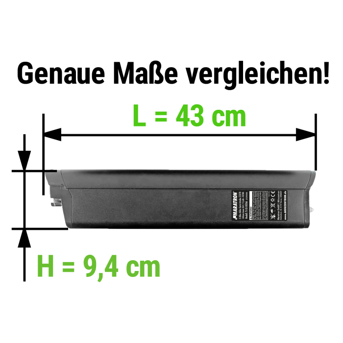 Maratron Semi-Intube Accu ZZ378 36V 11,6Ah (418Wh) Zündapp Z808 - Afbeelding 2